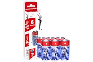 Wonder Full Energy - Pack de 6 Piles Alcalines C/LR14 1,5V - Longue Durée, Anti-Fuite, sans Plastique - Idéales pour Radios, Lampes, Jouets, Balances, Équipements Pro, Usage Domestique ou Quotidien