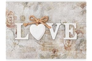 murando - Carta da Parati Adesiva Fiori 245x175 cm Fotomurali Adesivi Murali Rivestimento Parete Moderna per Pareti Adesiva Muro Decorativo Fotomurale Love Aufschrift Pianta Vintage Retro