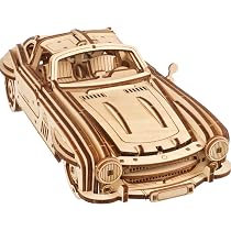 UGEARS U-9 Grand Prix Car Modèle en Bois – Cadeau pour la fête des pères (kit de Construction DIY) Véhicule à manivelle avec Pistons de Travail, Roues, amortisseurs | Design de Course