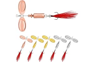 TRUSCEND Recherche Ultime Leurre avec Action de nage Vibrante, Clignotante et de Jigging, Leurres de Pêche pour Toutes Les Espèces de Poissons, Tournantes à Double Lame, Vibe Spinner avec Hameçon BKK