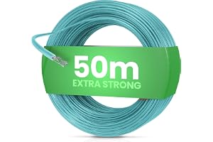 SimplySmooth Tvättlina 50 m – tvättlina med stålkärna i 3 längder – stabil klädlina extra stark – tvättlina för torktumlare och camping – tvättlina för utomhusbruk – tvättlina, turkos