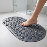 ARVALE Masajlı Silikon Banyo Paspası Vantuzlu Duş Kaydırmazı Antrasit