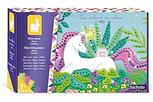 Janod - Zestaw Mini-Strasów do klejenia - Magiczny motyw - Warsztaty Cichy - Zestaw Kreatywnego Wypoczynek dla dzieci - Dobra Nauka motoryczna i Koncentracja - Od 7 lat, J07877