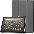 NP Zertylre Folding Stand Case Compatible with All-New Kindle Fire HD 10 / Fire HD 10 Plus Tablet 10.1 Inch(11th Gen,2021 Release) - Slim Waterproof Cover with Auto Wake/Sleep (Grey)