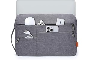 HYZUO 13,3-14 Pouces Housse pour Ordinateur Portable avec Poignée Latérale pour MacBook Pro 14 M3/M2/M1 A2992 A2918 A2779 2024-2021, 13,5-13,8 Surface Laptop/Book, MacBook Pro/Air 13, Gris Foncé