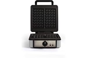 LIVOO FEEL GOOD MOMENTS Livoo - Fabricante de gofres | 2 Grandes Fabricadores de gofres rectangulares por lote | Fabricante de gofres antiadherentes recubiertos | Termostato ajustable | Mangos aislados | 1200 W DOP206 Blanco