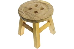 Namesakes Natural Button Stool - Wooden (23 x 25 x 25)