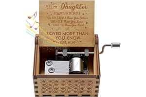 Micteney You Are My Sunshine Daughter Music Box,Mum to Daughter Music Box Mechanism Antique Carved You are My Sunshine Hand Crank Music Box for Mom to Daughter's gift