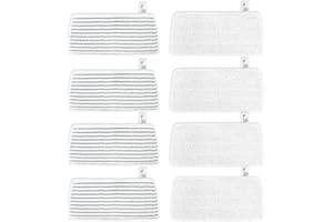 KEEPOW 8 Stück für Vileda Steam PLUS XXL Dampfreiniger, Mikrofaser für Vileda Steam PLUS XXL Ersatzbezug, Waschbar Kompatibel Mit Vileda Dampfreiniger XXL Ersatzbezüge (4 Grau + 4 Weiß)