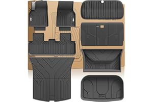 ‎3W 3W Tesla Model Y Neu 2025-2026 Juniper Fußmatten und Kofferraumwannen 10-teilige, Nicht für 2026 Model Y New Standard, Thorex™ Allwetter Wasserdicht Fussmatte und Kofferraummatte Autofußmatten Zubehör