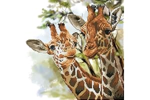 DIAMOND DOTZ Diamond Painting de Animales. Cuadro de Diamantes 5D de Jirafas. Kit Completo de Pintura con Diamantes de 40.00 x 40.00 cm