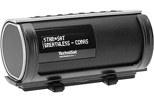TechniSat DIGITRADIO Bike 1 – DAB+ Fahrrad Radio (DAB, UKW, IP65 wasserabweisendes Gehäuse, OLED-Display, Bluetooth-Audiostreaming, Universalhalterung für Lenker/Rahmen, Akku, 2 Watt) schwarz/silber