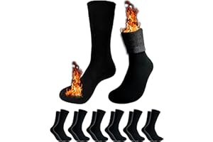 topline 6 PARES Calcetines Térmicos Hombre - Calcetines Invierno Hombre - Calcetines Térmicos de Algodón y Rizo Completo interior