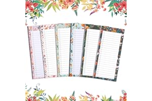 HALINUIA Lot de 6 Bloc Notes,Carnet de Notes,liste de courses magnetique frigo, cahier,avec à cocher,pour le bureau,la maison,l'école,9×21.5cm