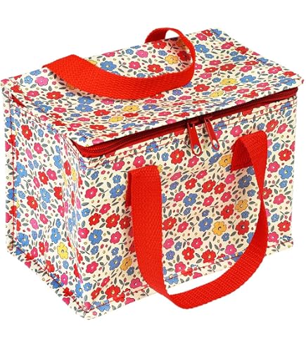 Borsa Termica Per Pranzo Rex London – Design Margherite Rosa E Verde, 21x12x16 Cm, Realizzata In Plastica Riciclata, Rivestimento In Alluminio