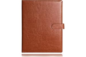 L A4 CLIPBOARD FOLDER Porte-document A4 Laconile, simili cuir, porte-bloc-notes robuste pour bureau, conférence, bloc-notes 25X32cm marron