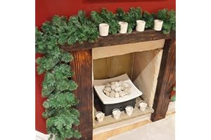 KUPITM6 2.7 m Tannengirlande Künstliche, Weihnachtsgirlande Grüne für Treppengeländer, Türrahmen, Esstisch, Kamin, Weihnachtsdeko Innen und Außen, Weihanachtskranz