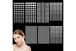 1048 StüCk Strasssteine Selbstklebend, RISVOWO Self-Adhesive Glitzersteine Gesicht für Gesicht Augen Körper NäGel, Aufkleber Glitter Strass Temporäre Tattoo für Make-Up,Diy, Fingernagel Dekorationen
