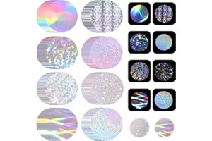 PENITUE 200pcs 70mm Film de Badge, Holographiques Pailletés Film Protection Badge pour 58mm Ronds Machines à Fabriquer des Boutons pour Amateurs de Bricolage (8 Styles)
