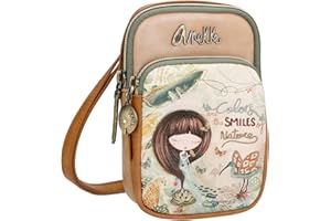 Anekke - Mini Bandolera Mujer - Bolso Pequeño - Elaborada en Polipiel con Bolsillos Delantero y Trasero - Cierre de Cremallera Amazonia - Accesorios y Complementos Mujer - 11 x 18 x 5 cm