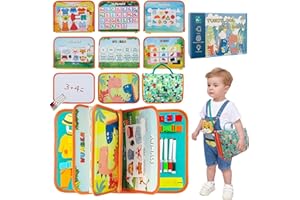 TUNJILOOL Busy Board Jouet Educatif pour Apprendre Motricité Fine, 6 Couches Planches Montessori Jouet pour Enfant 2 3 4 Ans