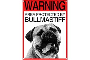 Lovelytiles Bullmastiff Targa ATTENTI al Cane Cartello Warning Area Protected BY
