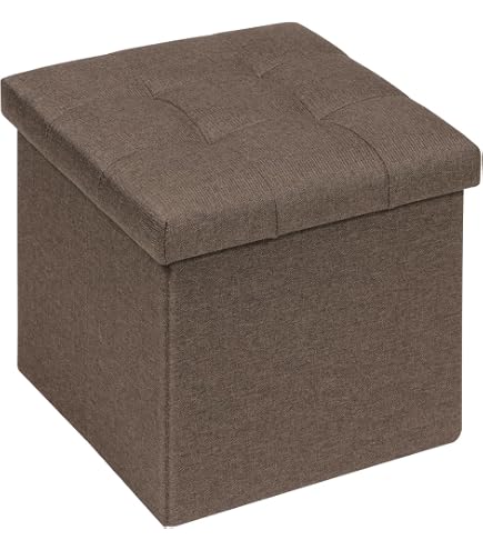 Tabouret Pouf Cube Bonlife Rouge 30x30x30cm - Coffre Rangement 20L Charge 150kg