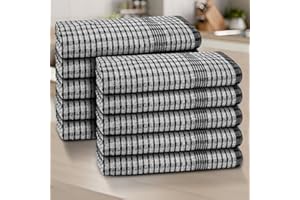 ZZZMRH Wonderdry Tea towels pack of 10 for kitchen-100% cotton,Highly AbsorbentQuality tea towels for catering bar and home pub uk size 70x50 cm (Black)