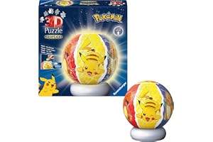 Ravensburger 3D Puzzle Pokémon - 3D-pussel barn från 6 år och uppåt - pusselboll med LED nattlampa som sänglampa för barn - P
