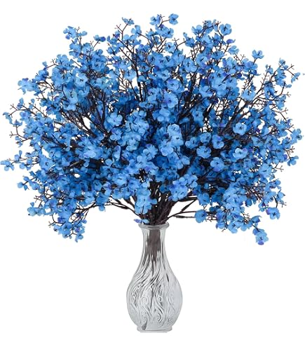 Fiori di gerbera artificiali Jamesonii con stelo realistica finta seta per casa ufficio tavolo centrotavola finto ramo floreale blu