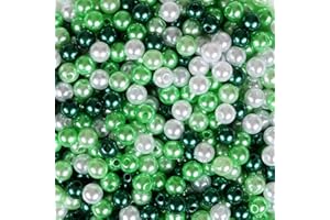 ‎NALER Naler 500 x White Faux Pearl Round Beads for Jewellery Crafts Diameter 4, 6, 8, 10 mm