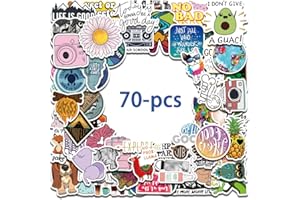 DHECKBLUESKY (70PCS) Vsco Waterbottle / Cute / Teen / Waterproof / Vinyl / Aesthetic Stickers for Water Bottle, Laptop, Mac-Book, Computer, bagages enfants filles enfants.