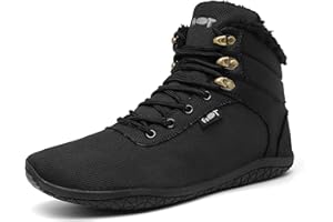 Schuvox Scarpe Barefoot Uomo Donna Autunno Invernali Comodo Stivali Barefoot con Pianta Larga Leggero Barefoot Shoes per Trekking Campeggio e Fitness Morbidi Scarpe Camminare Termiche Unisex 37-47EU