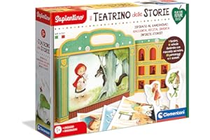 Clementoni- Sapientino Histoires – Jeu éducatif 3 Ans, théâtre pour Enfants kamishibai en Carton, matériau 100% recyclé, Play for Future – Made in Italy, 16253, Multicolore
