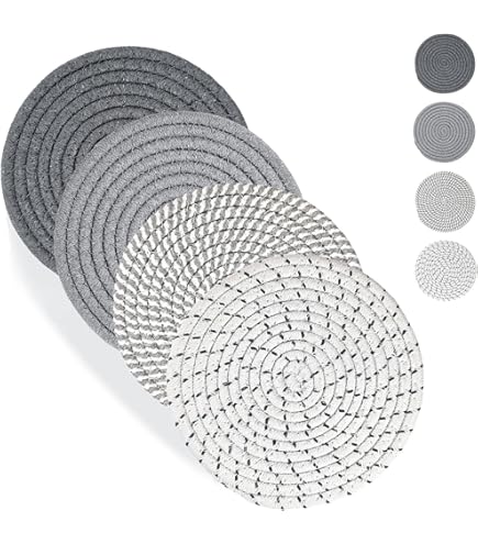 QUVIO Pannenonderzetters - Boomvormige standaard - Set van 3 - Hout