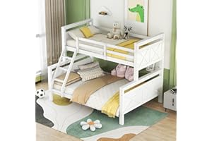 Huayz Letto a castello 90 (140) x 200 cm, con scala e ringhiera di sicurezza, trasformabile in 2 letti separati, letto in legno per bambini, ragazzi e adulti (bianco, 90 (140 x 200 cm)