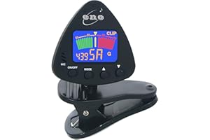 ENO 20537 Clip on Guitar Tuner Clip on Ukulele Tuner Bass Tuner Violin Tuner Chromatic Tuner with Battery Included