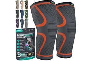 MODVEL Genouillère sport pour Homme et Femme – 2 Pièces Genouillere Ligamentaire Genou, Maintien De Compression Genoux, Genouillères Médicales Pour Arthrose, Course, Soulagement Douleur Genou