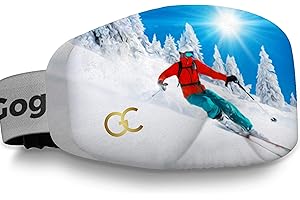 GogglesCover: Protective ski goggles cover, red jacket skier design