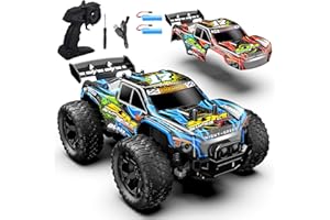 PENGBU RC Monstertruck zdalnie sterowany, 1:18, samochód od 3 lat, 20 km/h, zdalnie sterowany monster truck ze światłem karoserii/dwie obudowy, 2,4 GHz Monster Truck zdalnie sterowany od 4, 6, 8 lat, dla dzieci