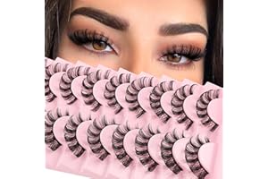 SIXSTARHAIR Faux Cils Volume Russe Effet Extension Professionnel Naturel 3D Fake Lashes10 Paires Waterproof Cat Eye Moelleux Faux- Cils Réutilisables Oeil de Biche Vison False Eyelashes Faits à la Main