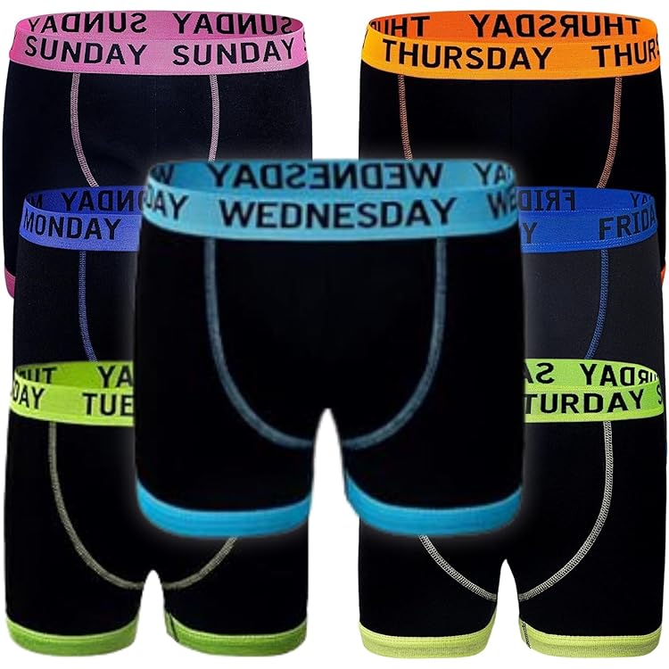 clicktostyle 7 Days Mens Boxer Shorts Monday to Sunday Weekdays