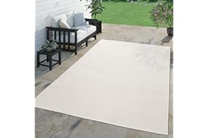 TT Home Teppich Für Outdoor Küchenteppich Balkon Terrasse Unifarbenes Design Modern, Farbe: Elfenbein, Größe:200x280 cm