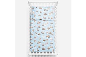 BABY COMFORT 2 Piece Baby Kids Bedding Set 120x90 cm Duvet Cover & Pillowcase for Toddler Cot (Animals in transport)