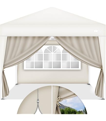 2 Seitenteile Für Pavillon 3x3 M / 3x6 M – Mit Fenster, Wasserdicht & Einfach Zu Montieren