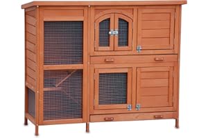 zooprinz brandneuer Hasenstall Krümmel - ideal für draußen, auch im Winter für Deine Lieblinge perfekt - Besonders einfach und schnell zu reinigen - Kleintierstall