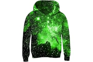 AIDEAONE Felpa con Cappuccio in Felpa con Cappuccio in Pile con Stampa 3D per Bambini e Ragazzi con Tasca a Marsupio