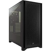 Corsair 4000D Airflow Chasis ATX Semitorre con Cristal Templado, Panel Frontal con Un Caudal de Aire Elevado, Panel Lateral d