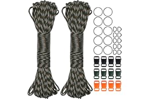 Dondeen Paracord 4mm x 30m/60m, Paracord 550 Nylon Fallschirmschnur Paracord Schnur mit 7 Kernsträngen Reißfest und Langlebig