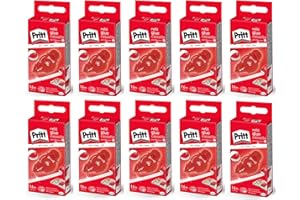 ‎PRITT Pritt Kleberoller Nachfüllkassette, permanent, präzise Anwendung, Premium-Band mit Klebstoffwaben, Bandlänge: 16 m, Bandbreite: 8,4 mm, 10 Stück